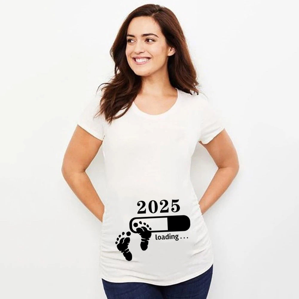 Funny Maternity T-Shirt – Baby loading 2025