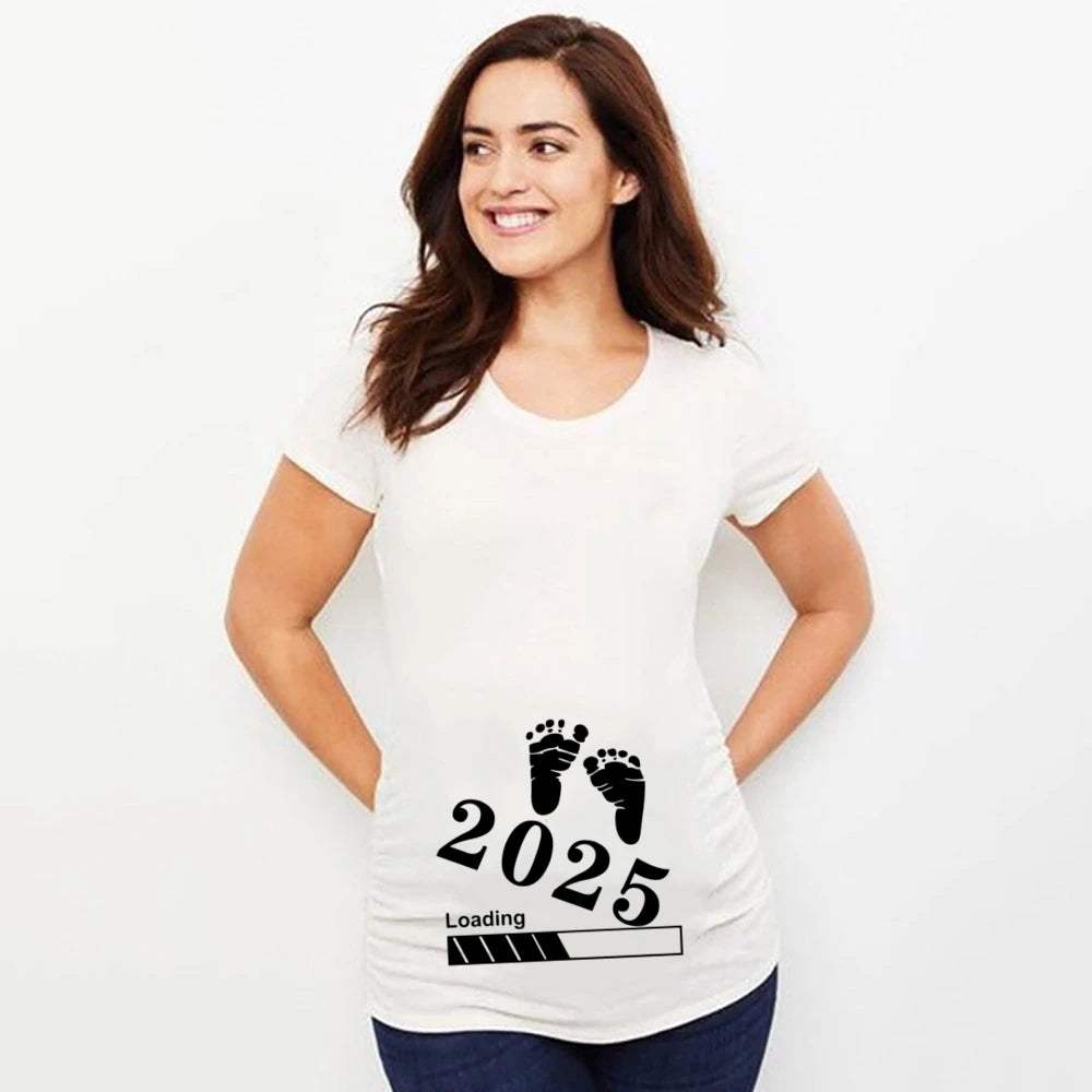 Funny Maternity T-Shirt – Baby loading 2025